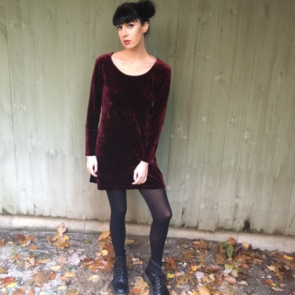 Vintage Red Velvet Dress